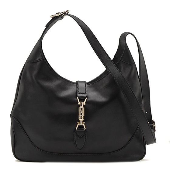 Authentic Gucci Jackie Shoulder Bag 227520 Black Leather